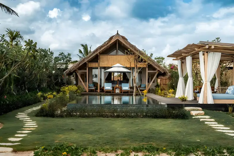Garden pool villa at Nihi Rote, where Paradigma delivered most of the finishing works.